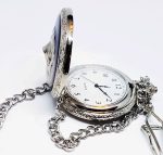 Vintage Silver-tone Pocket Watch with Dog Engraving on the Case - Image 3