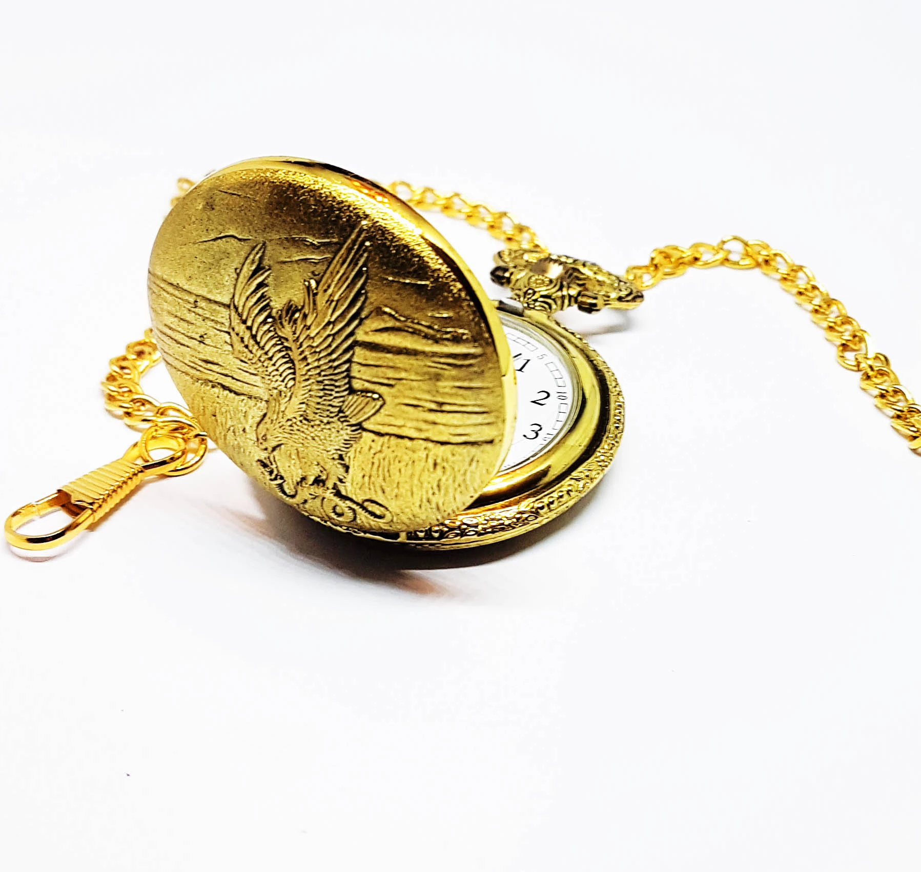 20180204_011319.png Golden Eagle Vintage Pocket Watch | Can Be Engraved - Image 1