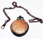Rose-Gold Ship Vintage Pocket Watch | Floral Pattern Vest Watch