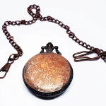 Rose-Gold Ship Vintage Pocket Watch | Floral Pattern Vest Watch