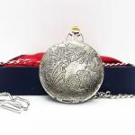 Vintage Bohemian Silver Pocket Watch | Floral Retro Vest Watch