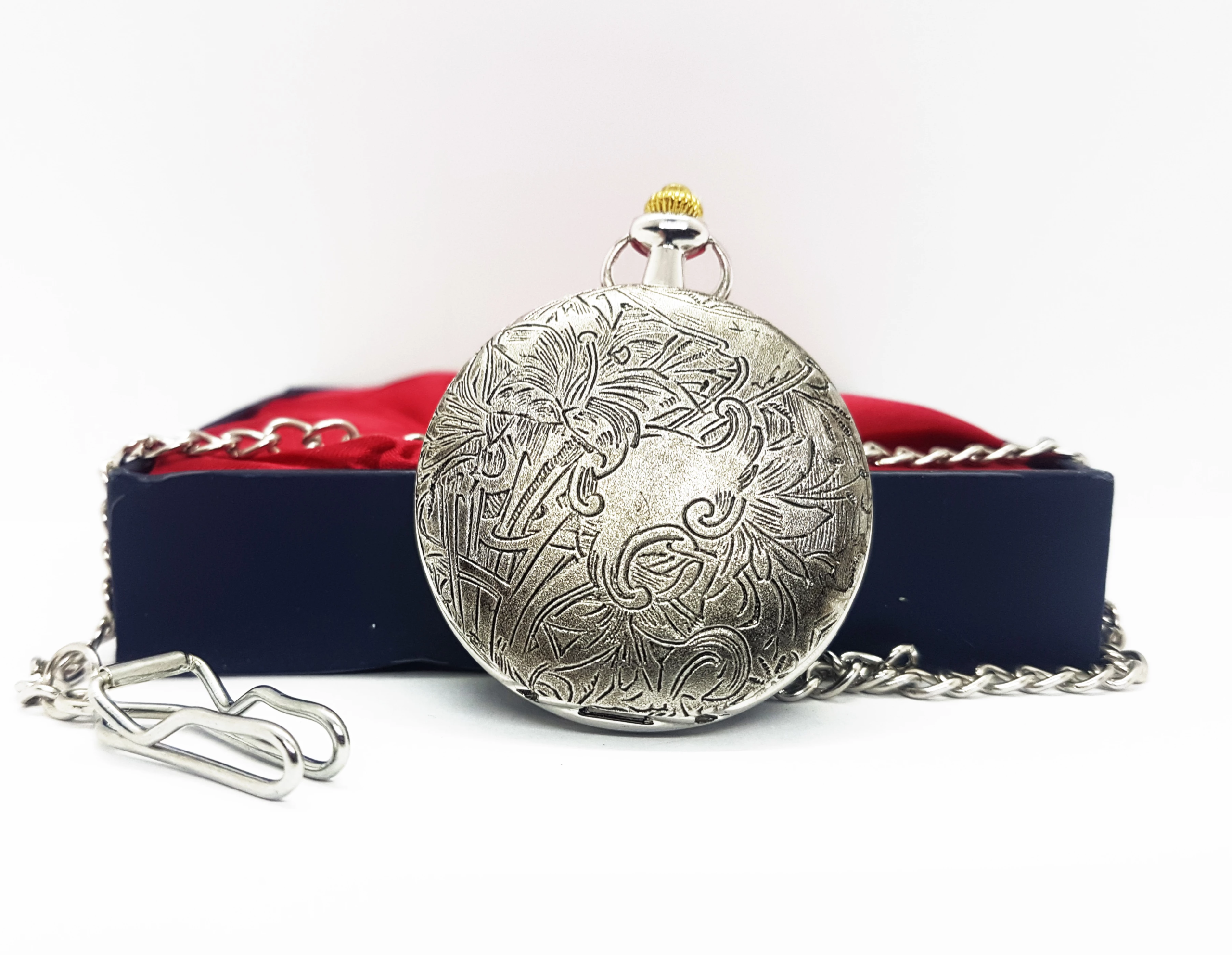 20181213_170519.png Vintage Bohemian Silver Pocket Watch | Floral Retro Vest Watch - Image 1