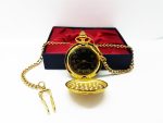 Vintage Gold-tone Eagle Pocket Watch with Black Dial & Large Numerals - Image 2