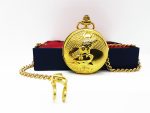 Vintage Gold-tone Eagle Pocket Watch with Black Dial & Large Numerals - Image 3