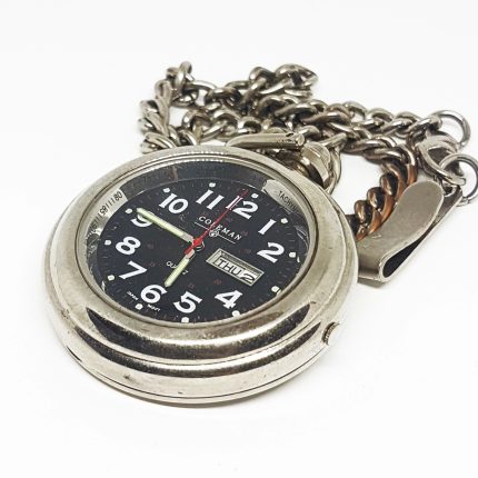 Vintage Coleman Pocket Watch | Silver-tone Industrial Pocket Watch