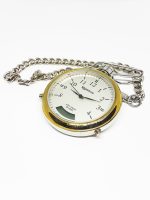 Majestron Mens Stainless Steel Pocket Watch | Two Tone Quartz Pocket Watch - Image 2