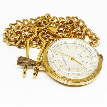Vantage by Hamilton Shockresistant Pocket Watch  | Gold-tone Vintage Pendant