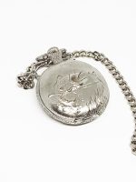 Silver Quartz Fisherman Pocket Watch | Personalized Pocket Watch Gift - Image 2