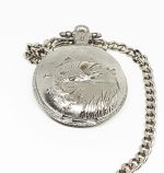 Silver Quartz Fisherman Pocket Watch | Personalized Pocket Watch Gift