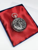 Silver-tone Baby Angel Pocket Watch | Silver & Black Vest Watch - Image 2