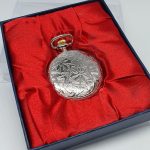 Silver-tone Pocket Watch with Purple Numerals | Railroad Gift Watch - Image 6