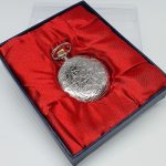 Silver-tone Pocket Watch with Purple Numerals | Railroad Gift Watch - Image 9