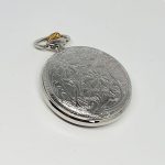 Silver-tone Pocket Watch with Purple Numerals | Railroad Gift Watch - Image 4
