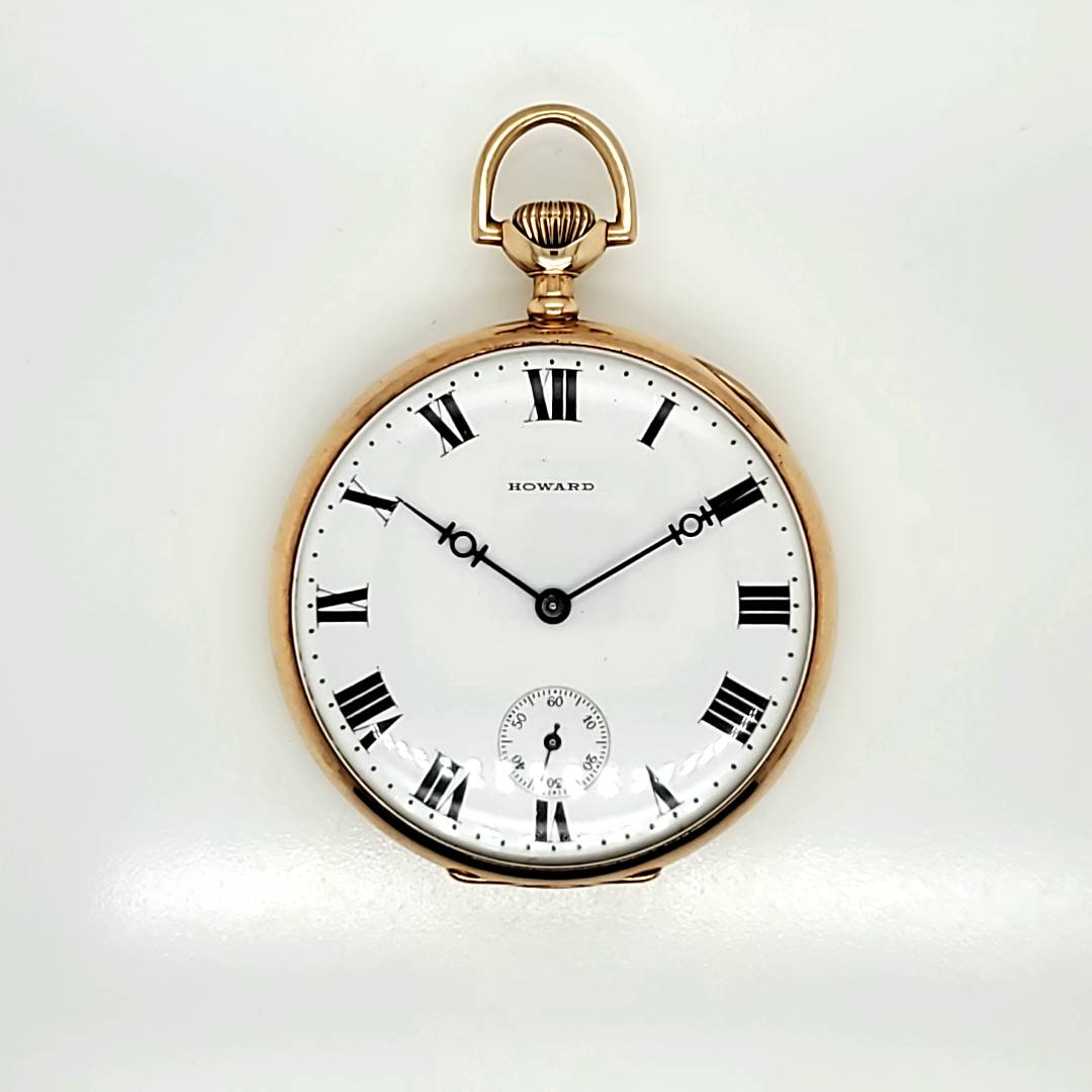 506-00571.jpg 1912 E. Howard 14kt Yellow Gold Pocket Watch - Image 1