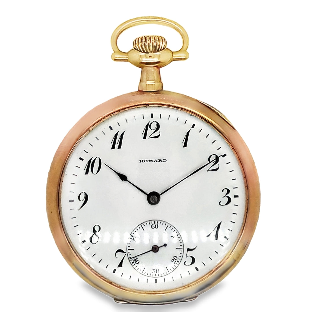 506-00593.jpg 1911 E. Howard 14kt Yellow Gold Pocket Watch - Image 1