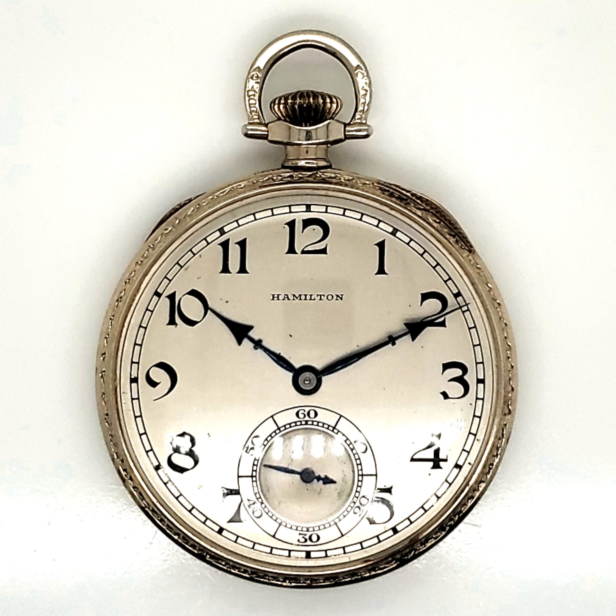 506-00597.jpg 1926 14Kt White Gold Hamilton Model 902 Open Faced Pocket Watch - Image 1