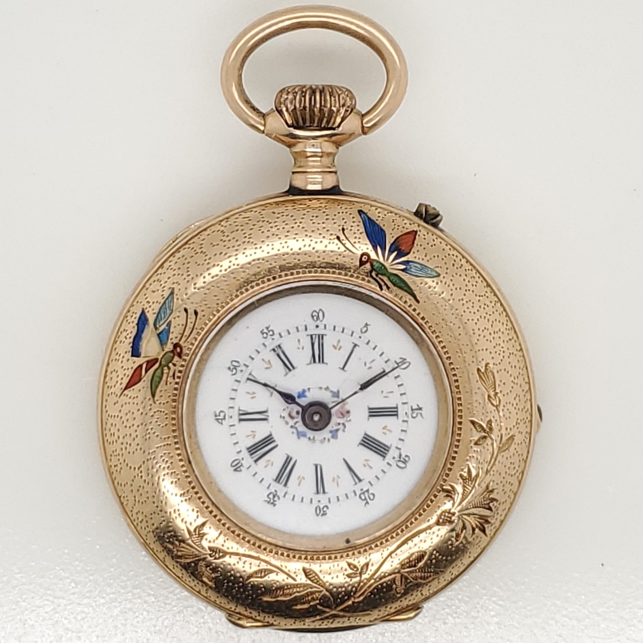 506-00620.jpg Antique 14Kt Yellow GoldM.F. Mathey Demi Case Pocket Watch - Image 1