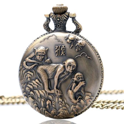 Antique Pocket Watch Monkeys