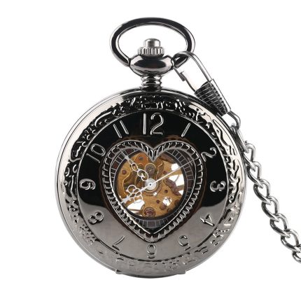 Black Heart Pocket Watch