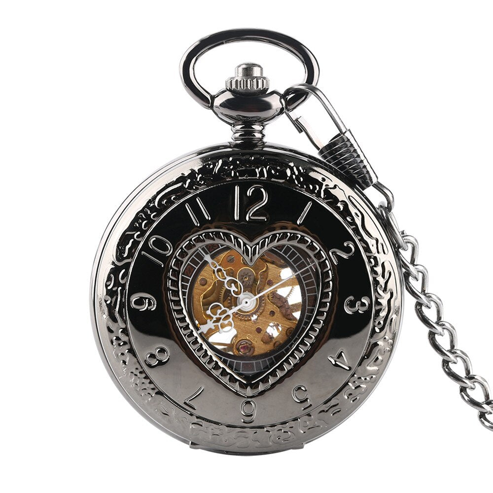Black-Heart-Pocket-Watch.jpg Black Heart Pocket Watch - Image 1