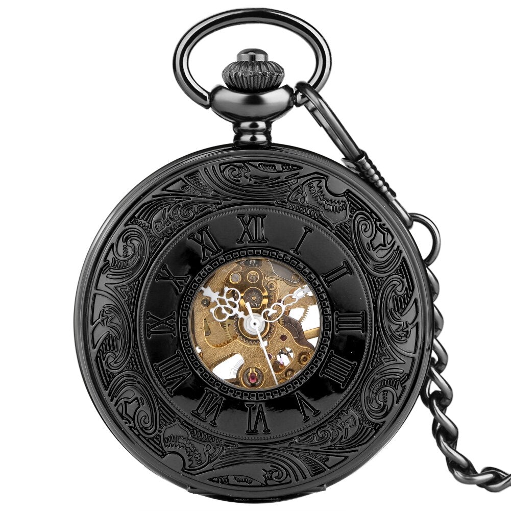 Black-Mechanical-Pocket-Watch.jpg Black Mechanical Pocket Watch - Image 1