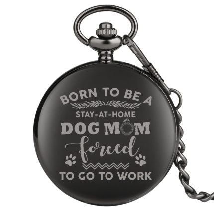 Black Pocket Watch Dog Mom