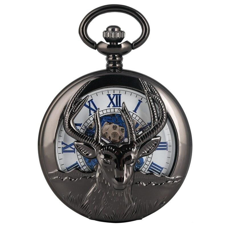 Deer-Pocket-Watch.jpg Black Deer Pocket Watch - Image 1