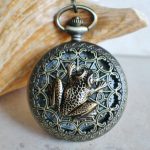 Frog pocket watch men's pocket watch, front case is mounted with bronze frog