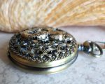 Mermaid pocket watch, men's mechanical pocket watch with mermaid mounted on front cover. - Image 2