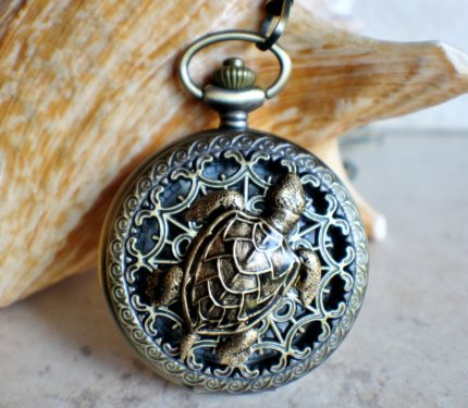 Sea Turtle Mechanical Pocket Watch