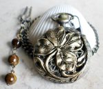 Four leaf clover pocket watch in bronze, battery operated. - Image 3