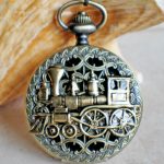 Train Mechanical Pocket Watch