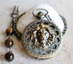 Lion Head Mechanical  Pocket Watch in Bronze - Image 2