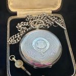 KENDAL & DENT SILVER ENGLISH POCKET WATCH WITH CHAIN - Image 2
