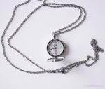 Vintage Relic Medallion Watch | Ladies Pearl Dial Pink Necklace Watch - Image 2