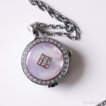 Vintage Relic Medallion Watch | Ladies Pearl Dial Pink Necklace Watch - Image 4