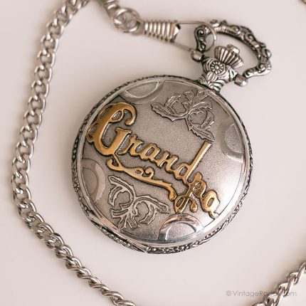 Vintage Silver-tone Gruen Pocket Watch | Personalized Grandpa Gift Watch