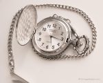 Vintage Silver-tone Gruen Pocket Watch | Personalized Grandpa Gift Watch - Image 4