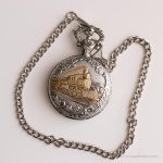 Vintage Railway Pocket Watch | Silver-tone Train Watch by Watch-it - Image 2