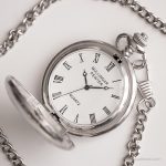 Vintage Mullingar Pewter Pocket Watch | Silver-tone Tribal Pocket Watch