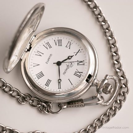 Vintage Ciprini Pocket Watch | Floral Pocket Watch with Roman Numerals