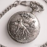 Vintage Rotary Pocket Watch | Silver-tone Hunter Pocket Watch