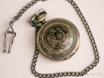 Vintage Gold-tone Dragon Pocket Watch | Intricate Floral Vest Watch - Image 3