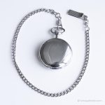 Vintage Silver-tone Pocket Watch | 45mm White Dial Railroad Watch for Him - Image 3