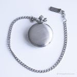 Vintage Silver-tone Pocket Watch | 45mm White Dial Railroad Watch for Him - Image 5