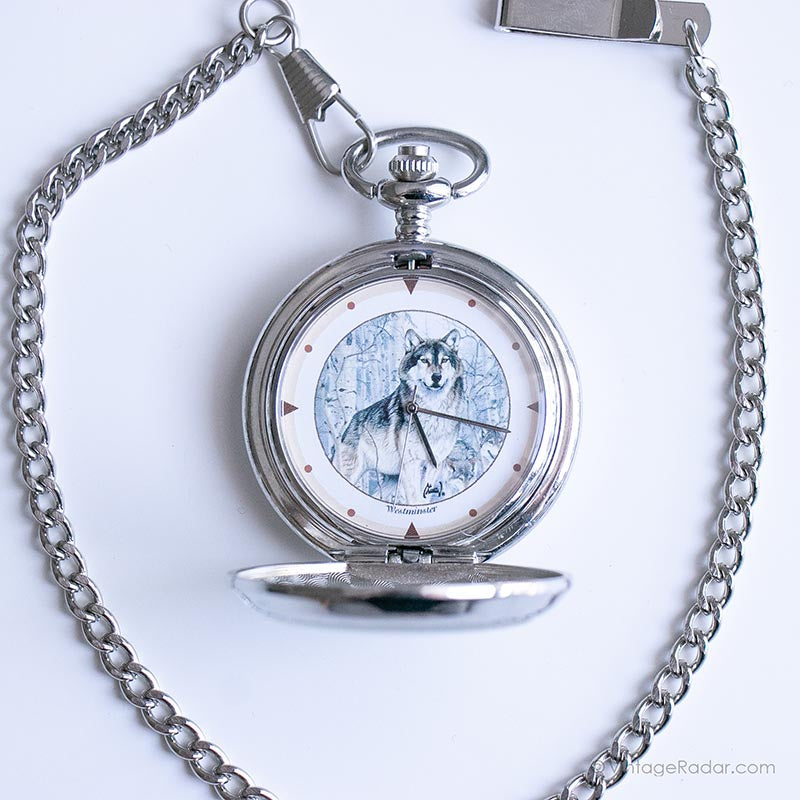 IMG_8668_6ba886fe-4ac2-4581-8df5-47e463edf6d2.jpg Vintage Wolf Pocket Watch | Animal Pocket Watch - Image 1