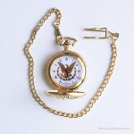 Vintage American Eagle Pocket Watch | Gold-tone Japan Quartz Pocket Watch - Image 5