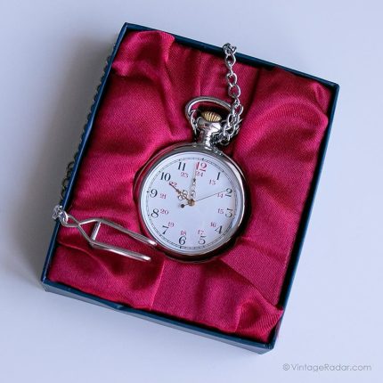 Vintage Elegant Pocket Watch | Silver-tone Vest Watch for Men