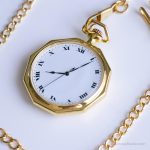 Vintage Luxury Pocket Watch | Elegant Gold-tone Vest Watch - Image 5