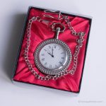 Vintage Elegant Pocket Watch | Silver-tone Vest Watch Roman Numerals - Image 3
